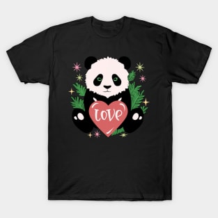 Cute Baby Panda Lover Gift Valentines Day T-Shirt